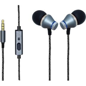 Emerson Wired Earbuds Headphones with Universal Mic and Remote and Light Reflective Cord ER106004