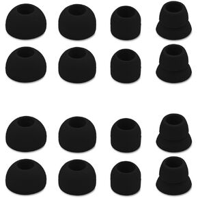 16 Pieces Replacement Earpads Eartips Teemade Earbuds Eargels for Power B 1, PowerBs 2, PowerBs 3,Bs Wireless Stereo Earphones by Dr.Dre (Black)