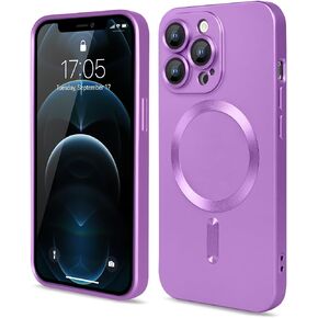 Magnetic for iPhone 12 Pro case, [Detachable Lens Protector] with Full Camera Protection Shockproof Matte Slim Soft Compatible with Magsafe Phone case for iPhone 12 Pro 6.1'', Pink in Saudi Arabia