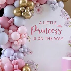 A Little Ptincess is On The Way Decal - Baby Shower Party Decals, Princess Themed Baby Shower Decorations, Crown Welcome Baby Party Decor Sticker(Purple a Little Princess)