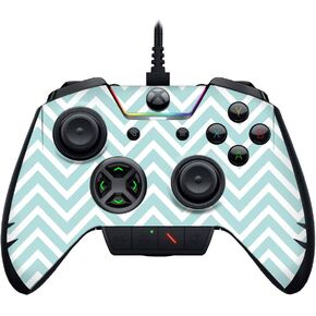 MightySkins Skin Compatible with Razer Wolverine Ultimate - Aqua Chevron | Protective, Durable, and Unique Vinyl Decal wrap Cover | Easy to Apply, Remove, and Change Styles | Made in The USA