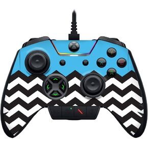 MightySkins Skin Compatible with Razer Wolverine Ultimate - Baby Blue Chevron | Protective, Durable, and Unique Vinyl Decal wrap Cover | Easy to Apply, Remove, and Change Styles | Made in The USA
