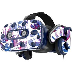 MightySkins Skin Compatible with HTC Vive Pro VR Headset - Blue Petals | Protective, Durable, and Unique Vinyl Decal wrap Cover | Easy to Apply, Remove, and Change Styles | Made in The USA