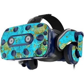 MightySkins Skin Compatible with HTC Vive Pro VR Headset - Teal Marble | Protective, Durable, and Unique Vinyl Decal wrap Cover | Easy to Apply, Remove, and Change Styles | Made in The USA