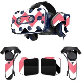 MightySkins Skin Compatible with HTC Vive Pro VR Headset - Black Pink Chevron | Protective, Durable, and Unique Vinyl Decal wrap Cover | Easy to Apply, Remove, and Change Styles | Made in The USA