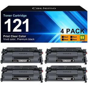 121 Black Toner Cartridge for Canon 121 CRG-121 Black Toner Cartridge Compatible for Canon imageCLASS D1620 D1650, 4 P 121 Toner Cartridge