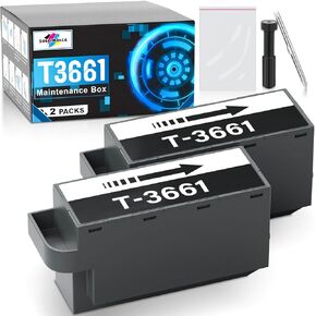 T3661 Ink Maintenance Box for XP-15000 XP-6100 XP-6000 XP-8800 XP-970 XP-8500 XP-8700 XP-8600 Expression Premium/Photo Printer, Compatible for Epson T3661 Maintenance Box (2 Packs)