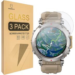 Mr.Shield [3-Pack] Screen Protector For Amazfit T-Rex Ultra/Amazfit T-Rex 2 [Tempered Glass] [Japan Glass with 9H Hardness] Screen Protector
