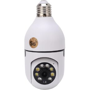 Luqeeg Light Bulb Camera, Security Camera, 360 Degree 2.4GHz 5G 1080p Panoramic Lamp Holder Camera Home Surveillance Cameras with, Two Way Voice, Motion Detection, Night
