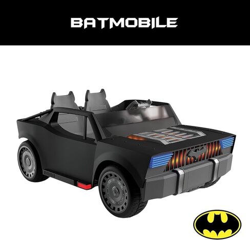 Batman Batmobile DC Comic Ride-On Toy for Kids, 6 & 12V Battery-Powered Electric Cars with Charger, Easy to Operate & Safe for Toddlers Ages 2-5, Perfect Superhero Gift for Boys & Girls in Kuwait