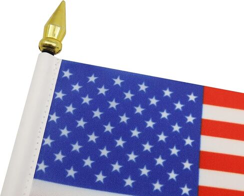 علم طاولة الولايات المتحدة الأمريكية AZ FLAG 4 بوصة × 6 بوصة - الولايات المتحدة الأمريكية - الولايات المتحدة الأمريكية - علم المكتب الأمريكي 15 × 10 سم - قمة الرمح الذهبي in Saudi Arabia