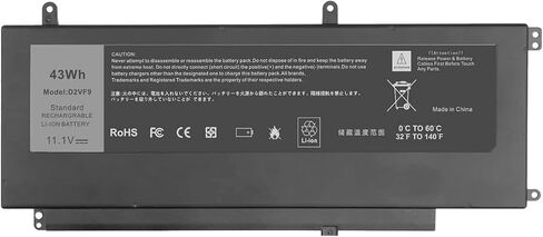 بطارية كمبيوتر محمول D2VF9 لسلسلة Dell Inspiron 15 7547 7548 Vostro 14 5459 14-5459D-1308S 14-5459D-1328S 14-5459D-1408S 14-5459D-1528G/1528S، PXR51 YGR2V 4P8PH G05H0 43 واط ساعة in Saudi Arabia