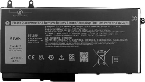 بطارية كمبيوتر محمول D2VF9 لسلسلة Dell Inspiron 15 7547 7548 Vostro 14 5459 14-5459D-1308S 14-5459D-1328S 14-5459D-1408S 14-5459D-1528G/1528S، PXR51 YGR2V 4P8PH G05H0 43 واط ساعة in Saudi Arabia
