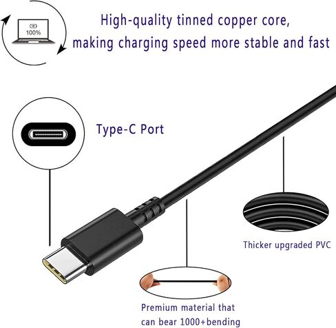65W USB Type C(USB-C) AC Power Adapter for Lenovo ThinkPad Laptops, Also compatible 45W Laptops, USB C Fast Charger, (UL Certified Safety) in Saudi Arabia