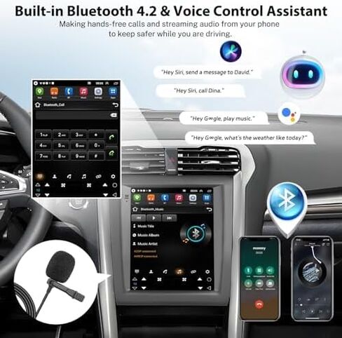 UNITOPSCI 1G+32G لسيارة Ford Fusion Mondeo 2013-2019 راديو Android Car Stereo Wireless CarPlay Android Auto 9.7 بوصة شاشة لمس عمودية بلوتوث GPS للملاحة HiFi WiFi FM/RDS SWC+كاميرا احتياطية ميكروفون in Saudi Arabia