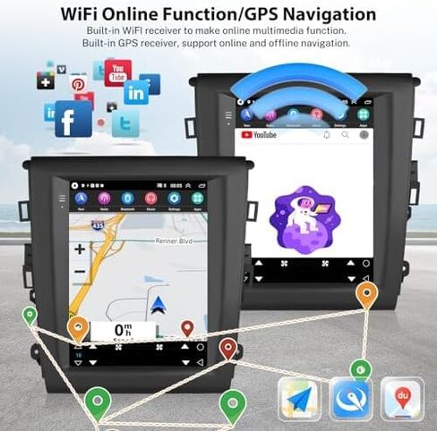 UNITOPSCI 1G+32G لسيارة Ford Fusion Mondeo 2013-2019 راديو Android Car Stereo Wireless CarPlay Android Auto 9.7 بوصة شاشة لمس عمودية بلوتوث GPS للملاحة HiFi WiFi FM/RDS SWC+كاميرا احتياطية ميكروفون in Saudi Arabia