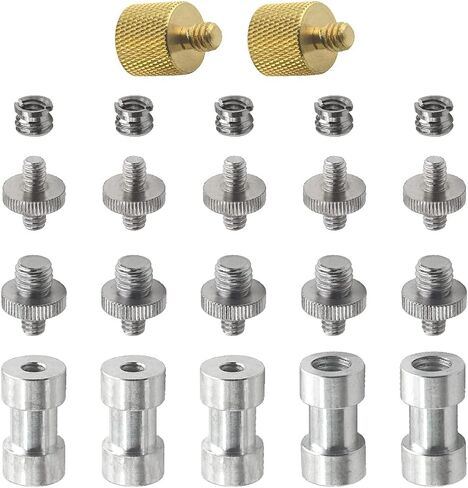 Camera Mount Screw Adapter 22Pack 1/4 Inch and 3/8 Inch Camera Screws Tripod Threaded Screws Adapter Camera Screw Mount Set for Camera Tripod Mono-pod Flash Light in Saudi Arabia
