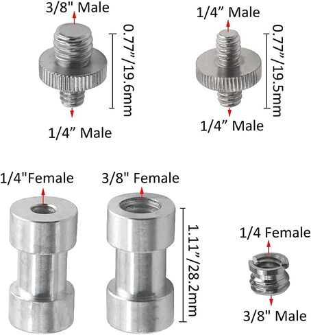 Camera Mount Screw Adapter 22Pack 1/4 Inch and 3/8 Inch Camera Screws Tripod Threaded Screws Adapter Camera Screw Mount Set for Camera Tripod Mono-pod Flash Light in Saudi Arabia