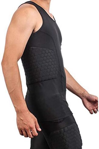 TUOY Padded Sleeveless Shirt Rib Protector Compression Protective Shirt in Saudi Arabia