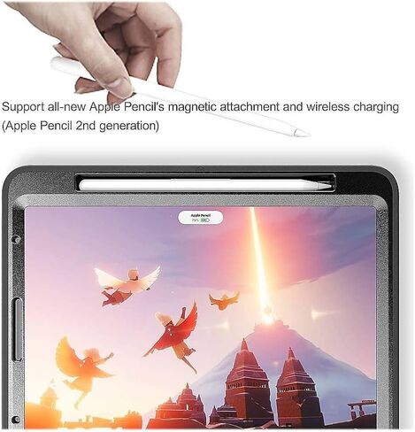 حافظة حماية من سلسلة حزام اليد SaharaCase لجهاز Apple iPad Pro 11 بوصة (الجيل الثالث 2021 والجيل الرابع 2022) [ممتص للصدمات] حماية قوية شديدة التحمل مضادة للانزلاق ومسند مدمج - أسود in Saudi Arabia