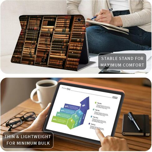تناسب الحافظة جهاز Amazon Kindle Fire HD 8 & 8 Plus الجديد تمامًا (الجيل الثاني عشر/الجيل العاشر، إصدار 2022/2020) غطاء ذكي من جلد البولي يوريثان خفيف الوزن مقاس 8 بوصات مع تنبيه/غفو تلقائي، رف كتب للمكتبة in Kuwait