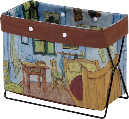 ASTRO Collapsible Magazine Rack Holder, Floor Bedroom, Sturdy Steel, Periodical Home & Office Organization, Chic Storage, Records, Van Gogh, Almond Blossom, 900-79 in Saudi Arabia