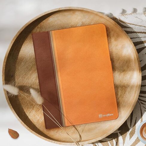 KingBlanc Case for iPad Pro 11-inch Case 4th/3rd/2nd Generation (2022/2021/2020) with Pencil Holder, Vegan Leather Bicolor Cover, Auto Sleep Wake, Apple Pencil 2. Charging, Orange Brown in Saudi Arabia