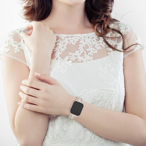 Acrbiutu Silicone Bands Compatible with Apple Watch 38mm 40mm 41mm 42mm 44mm 45mm 49mm Women, Breathable Heart-Shaped Lace Sport Strap for iWatch Series 9/8/7/6/5/4/3/2/1 Ultra SE, Smoke Violet in Kuwait