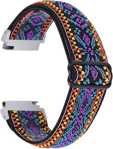RuenTech Elastic Bands Compatible for Letsfit IW1/AGPTEK LW11/ENOMIR IDW19/TOOBUR IDW16/Fitpolo IDW13 Smart Watch Band, 22mm Stretchy Nylon Loop Wristband for Fitpolo,ENOMIR,Faweio,TOOBUR Smart Watch in Saudi Arabia