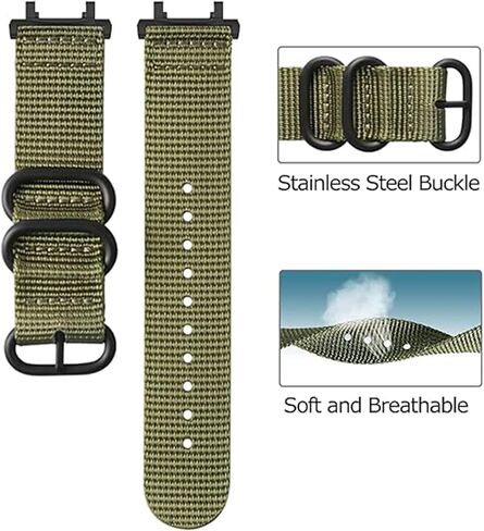 سوار منسوج من hengkang مناسب للساعة الذكية Amazfit Active Edge، نسيج نايلون مسامي بديل لساعة اليد وأساور المعصم وإكسسوارات السوار لساعة Amazfit Active Edge (A2212) للرجال والنساء in Kuwait