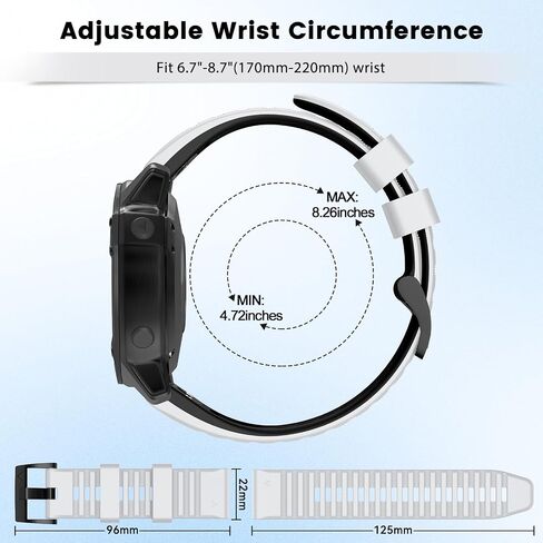 OVERSTEP Compatible with Garmin Fenix 7 Band, 22mm Wide Soft Replacement Strap for FeniX 5, Fenix 5 Plus, Fenix 6, Fenix 6 Pro, Fenix 7 Pro Smart Watch in Saudi Arabia