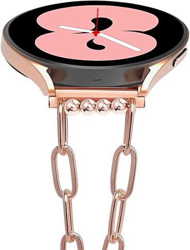MORWLAT Chain Bracelet Compatible for Samsung Galaxy Watch 6/5 Band/Samsung Watch 4 Bands/Galaxy Watch 4 Band 40mm 44mm, 20mm Women Fashion Slim Jewelry Metal Chain Bracelets For Samsung Watch 5 Bands/Galaxy Active 2 (Paper Clip Link/Rose Gold) in Saudi Arabia