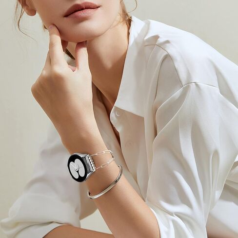 MORWLAT Chain Bracelet Compatible for Samsung Galaxy Watch 6/5 Band/Samsung Watch 4 Bands/Galaxy Watch 4 Band 40mm 44mm, 20mm Women Fashion Slim Jewelry Metal Chain Bracelets For Samsung Watch 5 Bands/Galaxy Active 2 (Paper Clip Link/Rose Gold) in Saudi Arabia