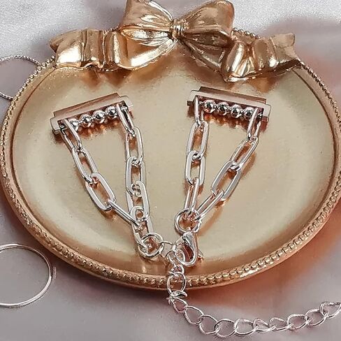 MORWLAT Chain Bracelet Compatible for Samsung Galaxy Watch 6/5 Band/Samsung Watch 4 Bands/Galaxy Watch 4 Band 40mm 44mm, 20mm Women Fashion Slim Jewelry Metal Chain Bracelets For Samsung Watch 5 Bands/Galaxy Active 2 (Paper Clip Link/Rose Gold) in Saudi Arabia