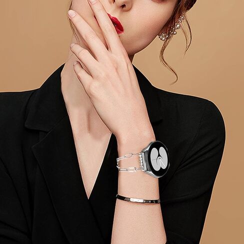 MORWLAT Chain Bracelet Compatible for Samsung Galaxy Watch 6/5 Band/Samsung Watch 4 Bands/Galaxy Watch 4 Band 40mm 44mm, 20mm Women Fashion Slim Jewelry Metal Chain Bracelets For Samsung Watch 5 Bands/Galaxy Active 2 (Paper Clip Link/Rose Gold) in Saudi Arabia