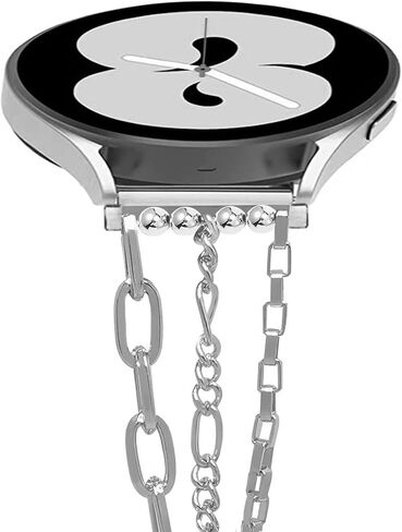 MORWLAT Chain Bracelet Compatible for Samsung Galaxy Watch 6/5 Band/Samsung Watch 4 Bands/Galaxy Watch 4 Band 40mm 44mm, 20mm Women Fashion Slim Jewelry Metal Chain Bracelets For Samsung Watch 5 Bands/Galaxy Active 2 (Paper Clip Link/Rose Gold) in Saudi Arabia