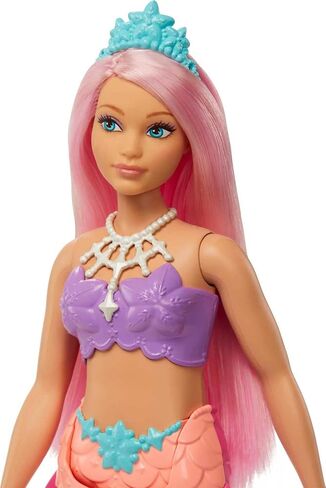 Barbie Mermaid Dolls with Fantasy Hair and Headband Accessories, Mermaid Toys with Shell-Inspired Bodices and Colorful Tails in Saudi Arabia