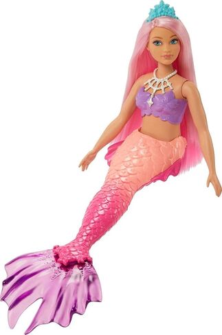Barbie Mermaid Dolls with Fantasy Hair and Headband Accessories, Mermaid Toys with Shell-Inspired Bodices and Colorful Tails in Saudi Arabia