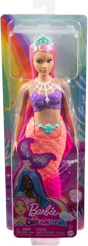 Barbie Mermaid Dolls with Fantasy Hair and Headband Accessories, Mermaid Toys with Shell-Inspired Bodices and Colorful Tails in Saudi Arabia