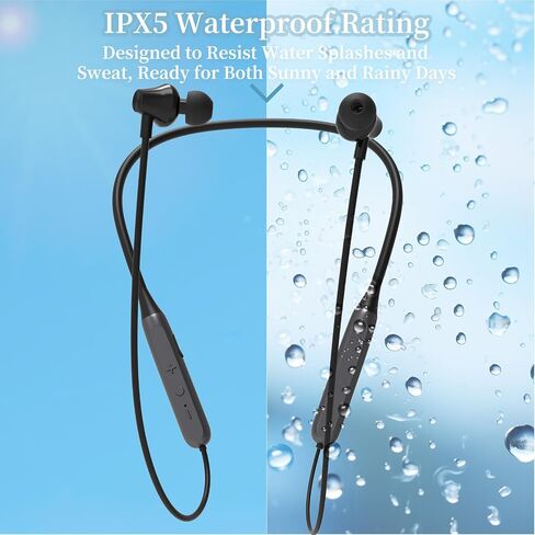Neckband Bluetooth Headphones,V5.3 Wireless Earbuds with Neckband,10Hrs Battery Life, IPX5 Sweatproof,Around the Neck Headphones Suitable for Immersive Music Listening, Outdoors Sport and Phone Calls in Saudi Arabia