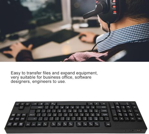 Ergonomic Left Handed Keyboard for Business Engineers, 109 Keys USB Wired Computer Keyboard with 2 HUB for Left Handed People for, 7, 8, 10 in Saudi Arabia