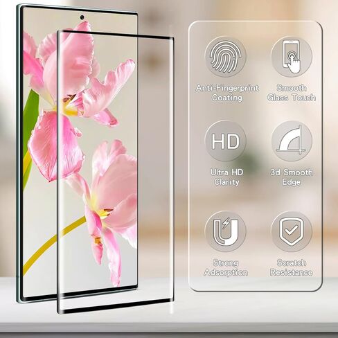(عبوتان) واقي شاشة لهاتف سامسونج جالاكسي S22 من الزجاج المقسى الفائق، تغطية شاشة كاملة منحنية ثلاثية الأبعاد، مقاوم للخدش، عالي الوضوح in Kuwait