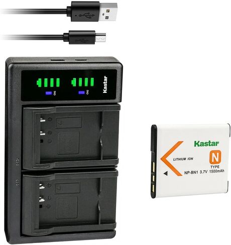 Kastar NP-BN1 LTD2 USB Battery Charger Replacement for Sony NP-BN1, Type N Battery, Sony BC-CSN, BC-CSNB Charger, Sony Cyber-Shot DSC-WX100, Cyber-Shot DSC-WX150, Cyber-Shot DSC-WX220 in Saudi Arabia