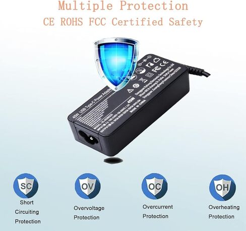 45 واط لشاحن الكمبيوتر المحمول HP USB من النوع C، سلك محول الطاقة لجهاز Chromebook hp X360 14 14A G5 11 11A G6 G7 G8 Spectre x360 Elite x2 14-ca051wm 14-ca020nr 11a-nb0013dx 14b-ca0013dx 14-ca061dx 14c-ca0053dx in Kuwait