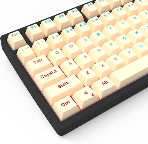IOAOI PBT Keycaps, Black Keyboard Keycaps 106 Keys Set Custom Keycap Set, Shine Through Keycaps OEM Profile, Universal Compatiability for 100%, 75%, 65%, 60% Keyboard - Black in Saudi Arabia