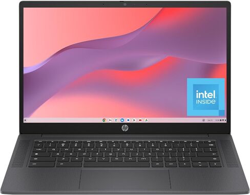 كمبيوتر محمول HP Chromebook مقاس 14 بوصة، شاشة عالية الدقة، Intel N100، ذاكرة وصول عشوائي 4 جيجابايت، eMMC سعة 64 جيجابايت، رسومات Intel UHD، نظام التشغيل Chrome 14a-nf0000nr (2024) in Saudi Arabia