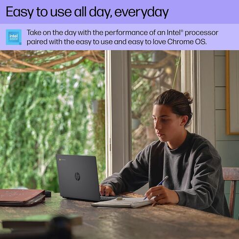 كمبيوتر محمول HP Chromebook مقاس 14 بوصة، شاشة عالية الدقة، Intel N100، ذاكرة وصول عشوائي 4 جيجابايت، eMMC سعة 64 جيجابايت، رسومات Intel UHD، نظام التشغيل Chrome 14a-nf0000nr (2024) in Saudi Arabia