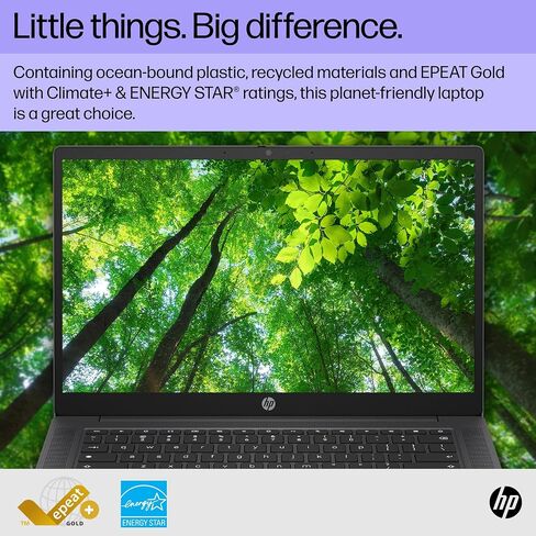 كمبيوتر محمول HP Chromebook مقاس 14 بوصة، شاشة عالية الدقة، Intel N100، ذاكرة وصول عشوائي 4 جيجابايت، eMMC سعة 64 جيجابايت، رسومات Intel UHD، نظام التشغيل Chrome 14a-nf0000nr (2024) in Saudi Arabia
