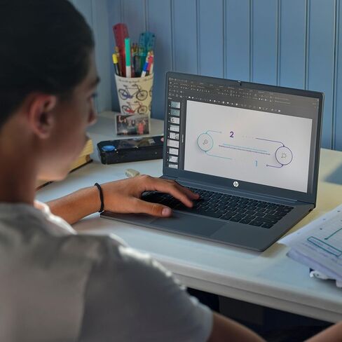 كمبيوتر محمول HP Chromebook مقاس 14 بوصة، شاشة عالية الدقة، Intel N100، ذاكرة وصول عشوائي 4 جيجابايت، eMMC سعة 64 جيجابايت، رسومات Intel UHD، نظام التشغيل Chrome 14a-nf0000nr (2024) in Saudi Arabia