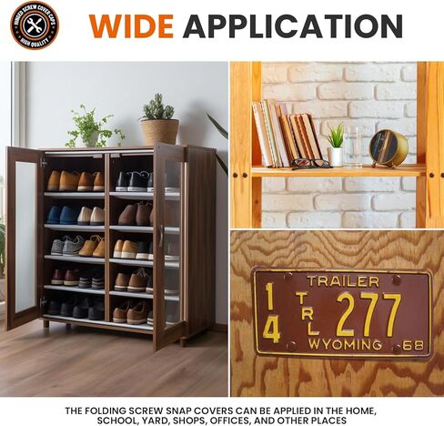 HNYYZL Plastic Hinged Screw Covers Caps, Screw Caps 100 PCS Brown, Folding Screw Cover Cap, Snap Washer Covers Flip Tops for Covering Screw Heads, Screw Protection (S) in Kuwait